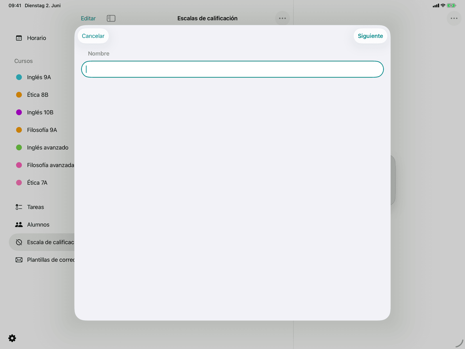 Crear clave de calificación