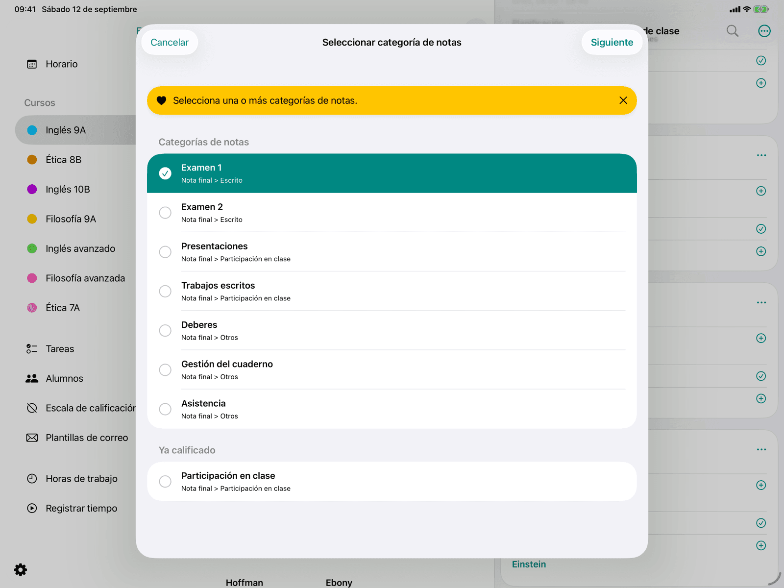 Registrar una nota