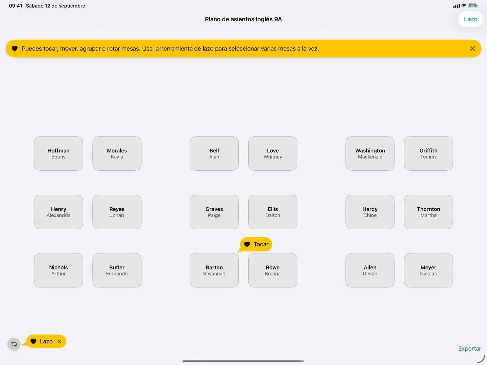 Plano de asientos