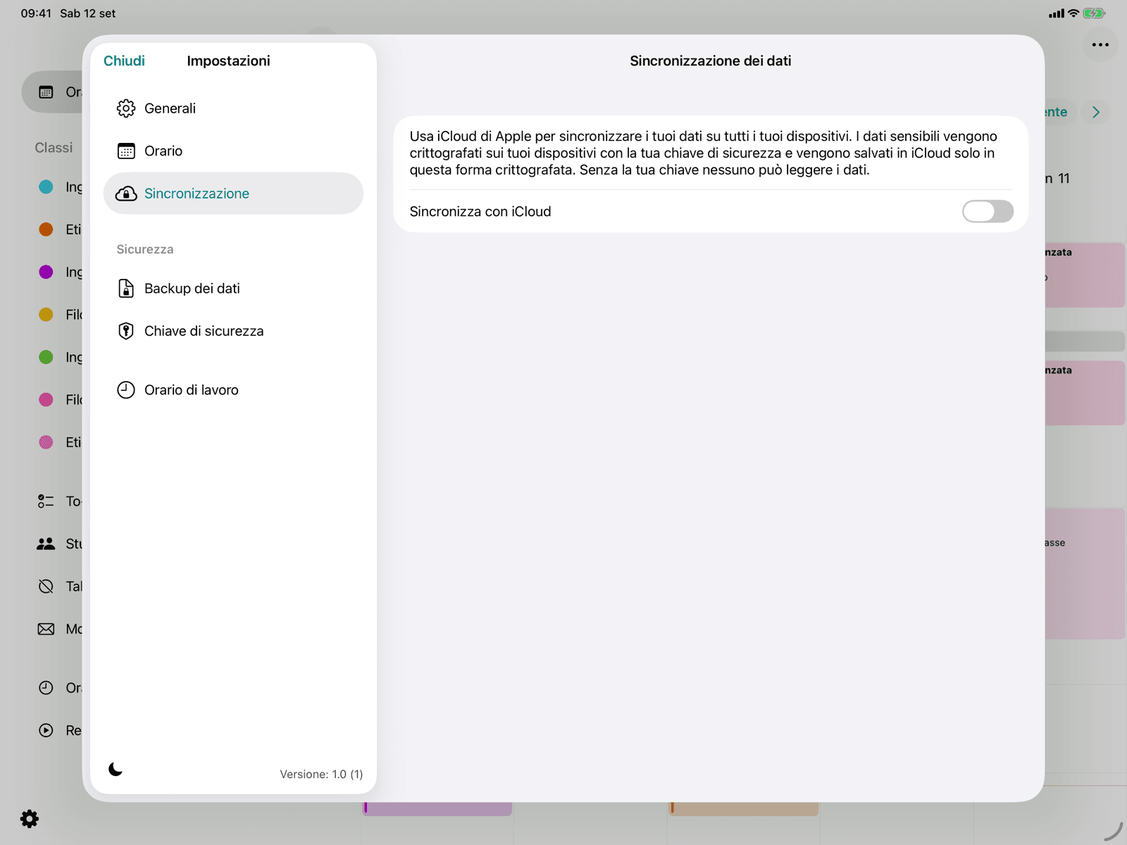 Sincronizzazione iCloud