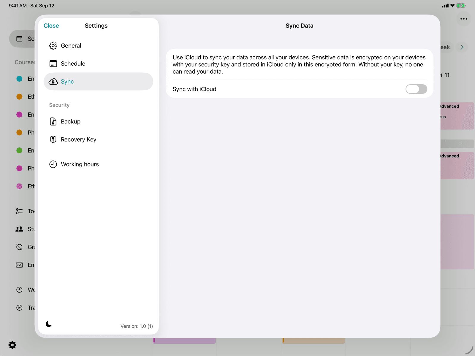 iCloud sync