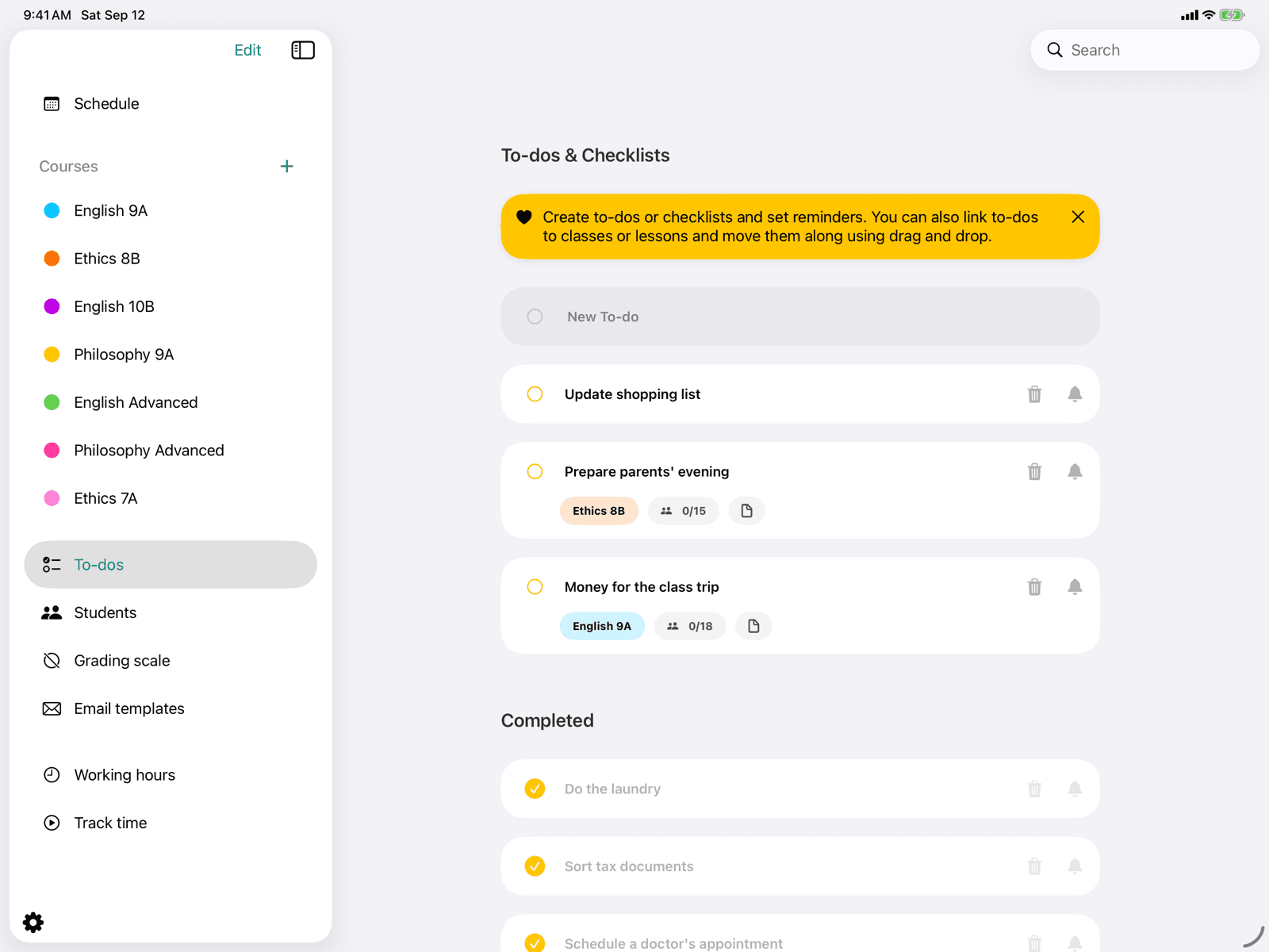 To-dos & checklists