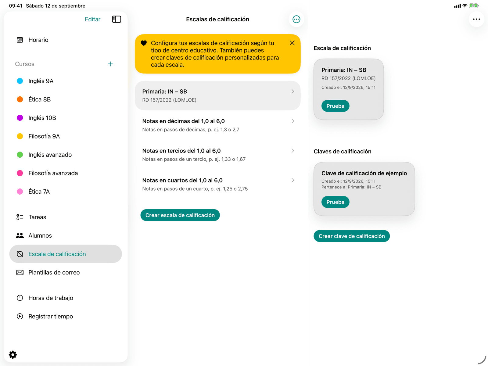Escalas de notas