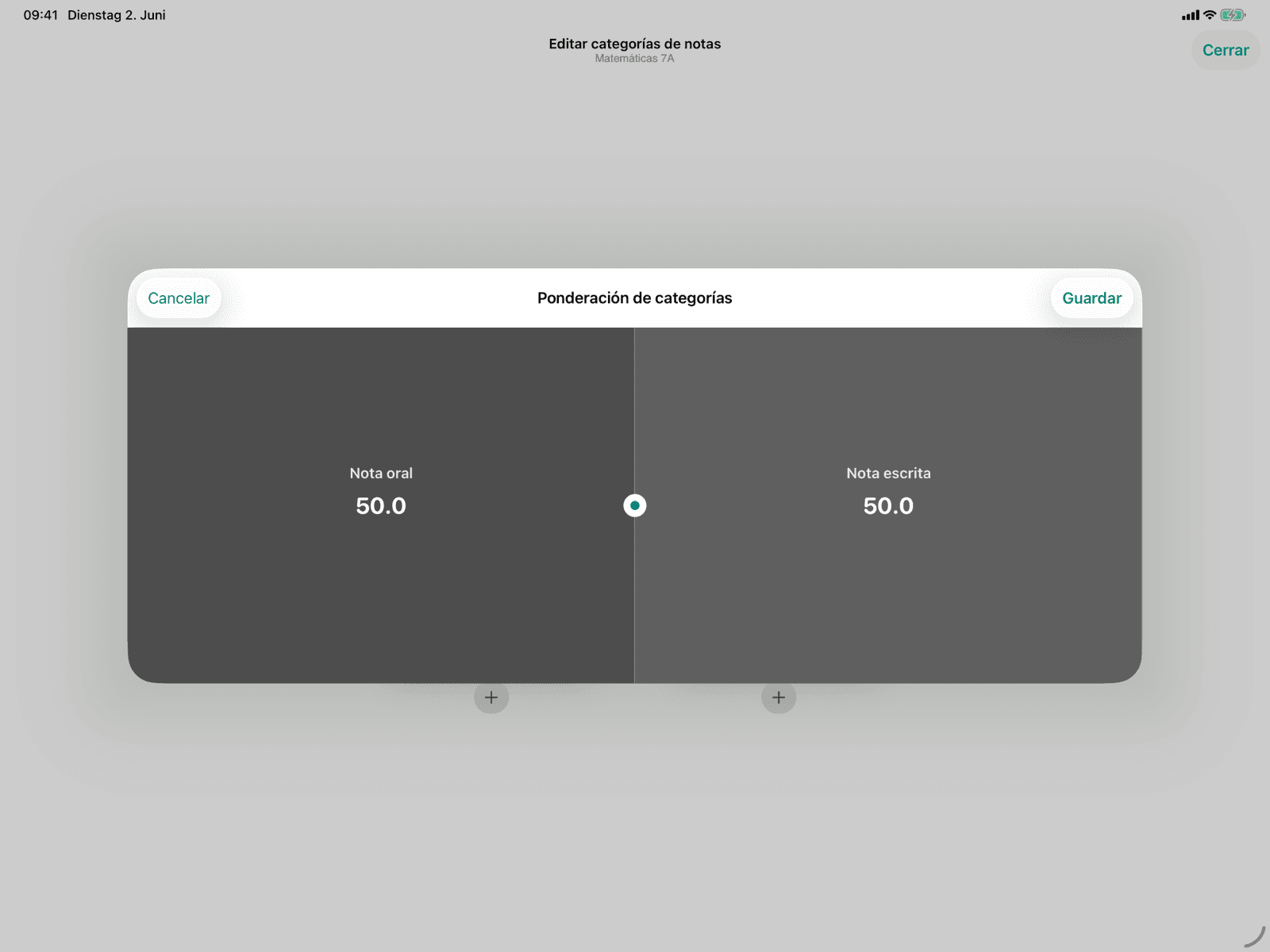 Ajustar la ponderación de las categorías