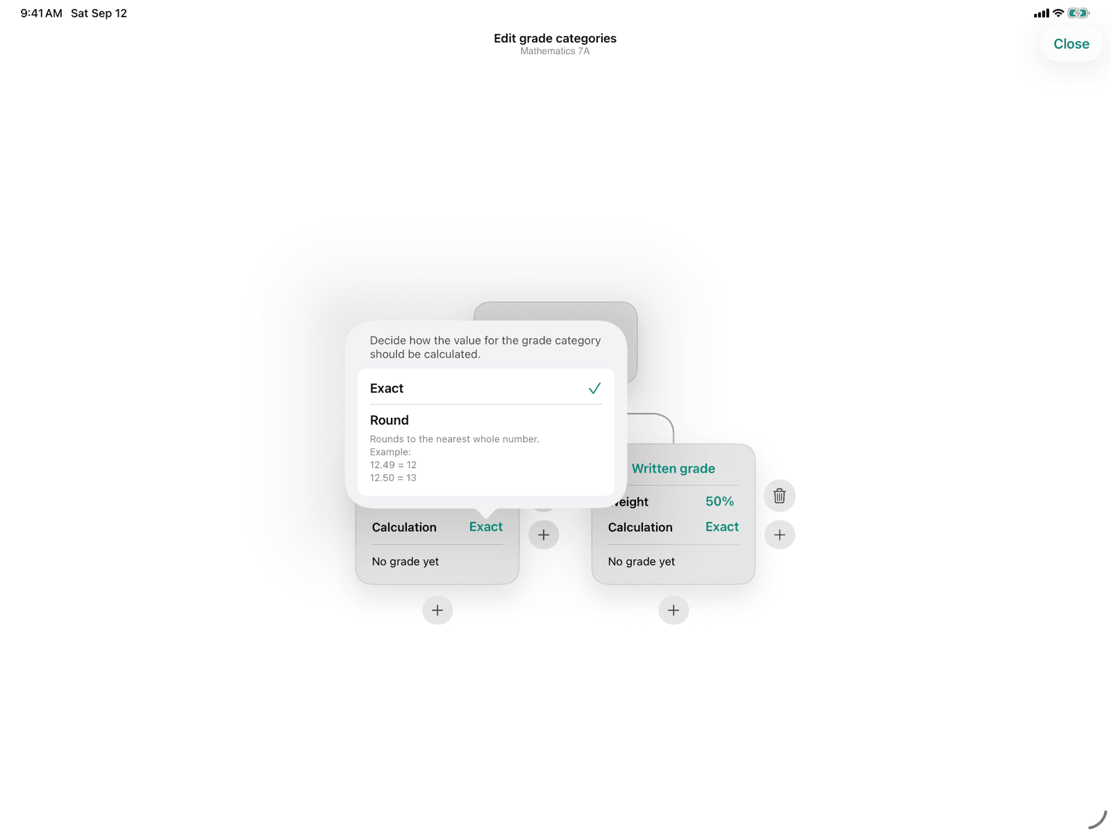 Setting the calculation mode of the category