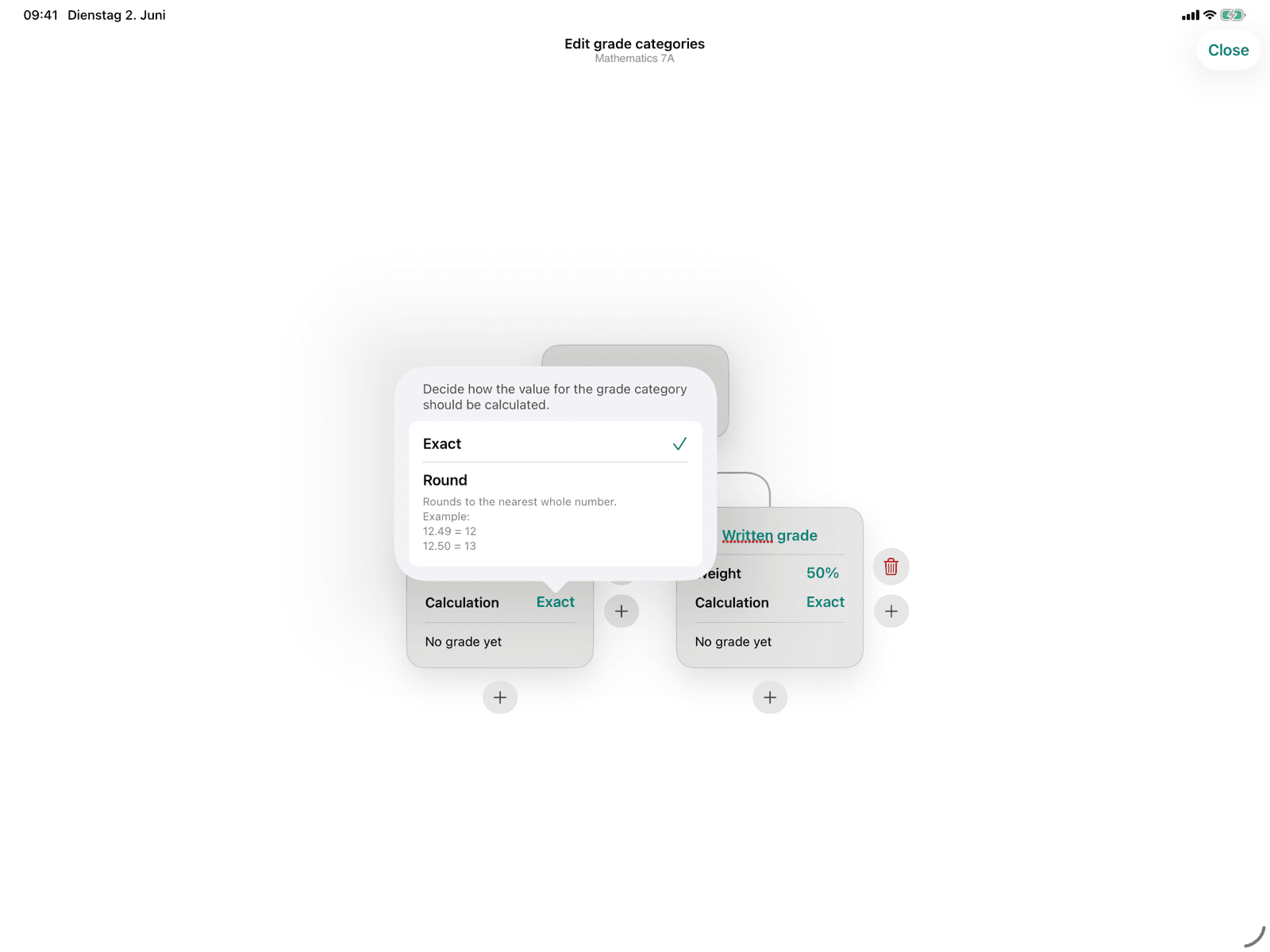 Setting the calculation mode of the category
